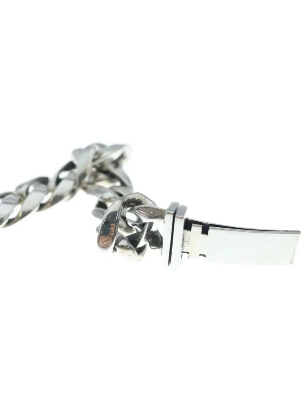 Chrome Hearts ID Floral Crs Cross ID Classic Link Bracelet Silver